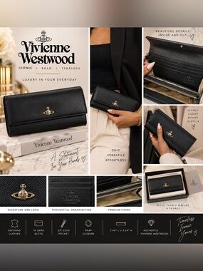 ✨ Authentic ✨ Vivienne Westwood Orb Bifold Long Wallet